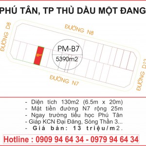 Lô PM-B7 thửa 149 tờ 84 đường N7 Phú Tân, thành phố Thủ Dầu Một